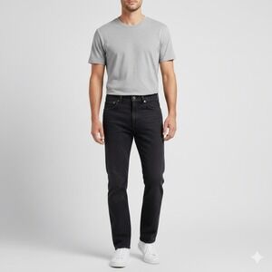 Levi's 505 Straight Leg Denim Jeans Men 30 x 30 Black 100% Cotton Classic Pocket